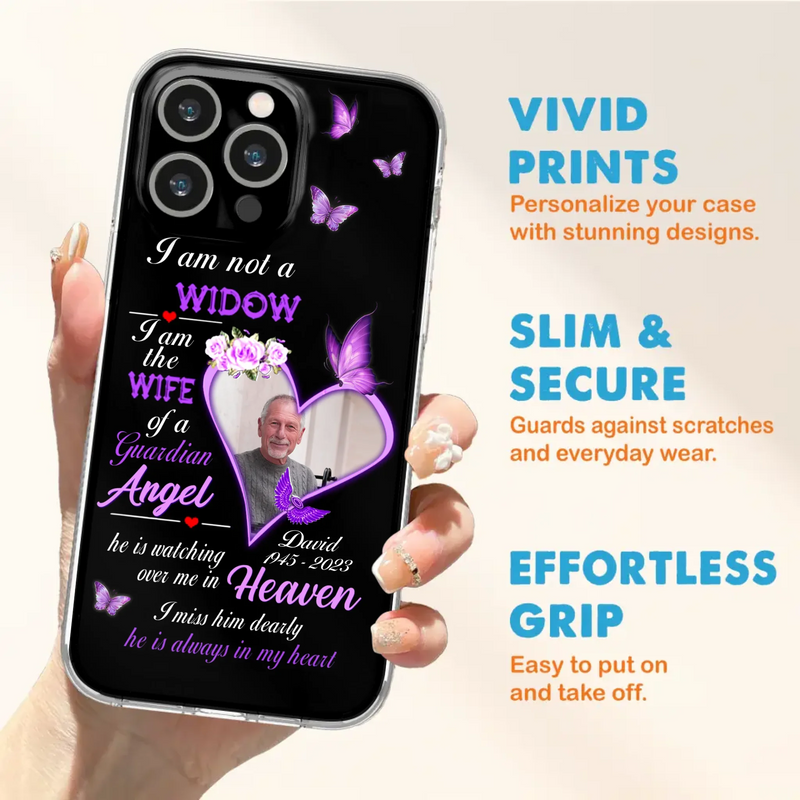 Custom Personalized Memorial Phone Case - Memorial Gift Idea For Family - Case For iPhone/Samsung - I Am Not A Widow