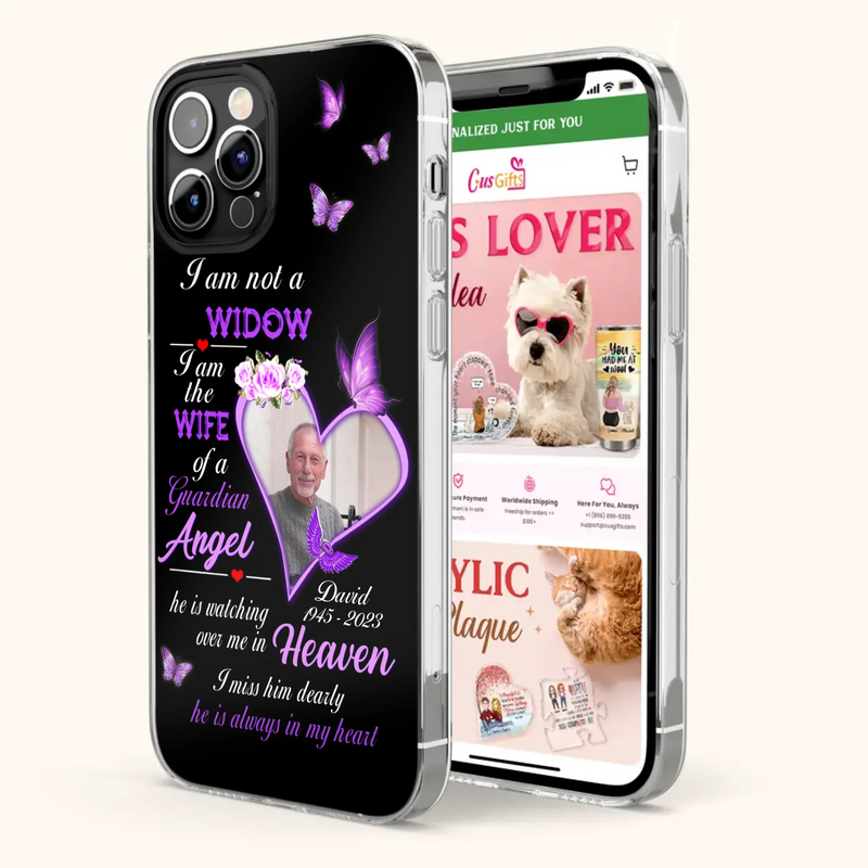 Custom Personalized Memorial Phone Case - Memorial Gift Idea For Family - Case For iPhone/Samsung - I Am Not A Widow