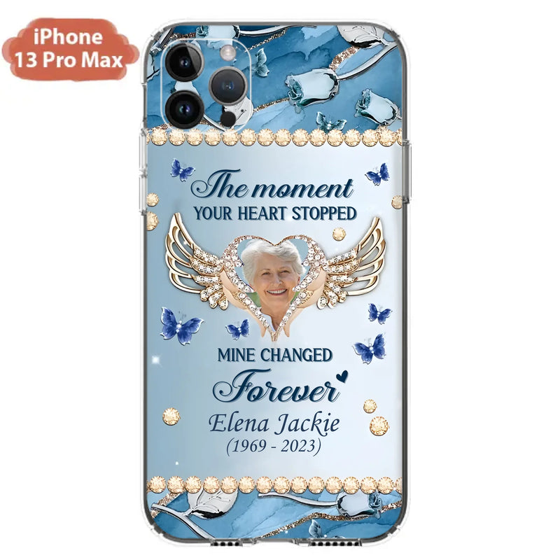 Personalized Memorial Phone Case - Memorial Gift Idea For Family - Case For iPhone/Samsung - The Moment Your Heart Stopped Mine Changed Forever