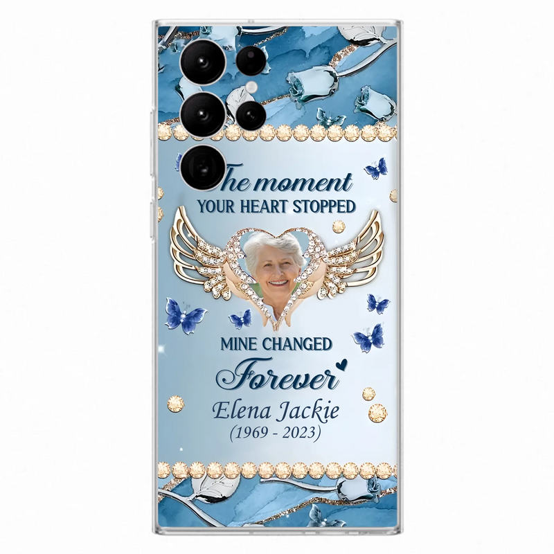 Personalized Memorial Phone Case - Memorial Gift Idea For Family - Case For iPhone/Samsung - The Moment Your Heart Stopped Mine Changed Forever