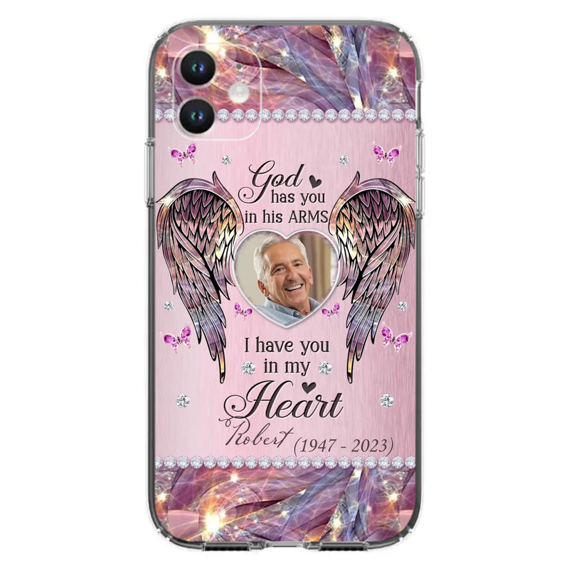 Custom Personalized Memorial Phone Case - Memorial Gift Idea For Family - Case For iPhone/Samsung - God Has You In His Arms