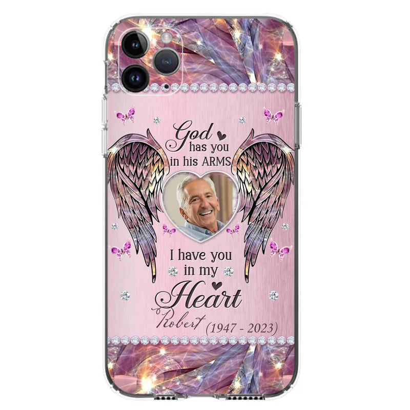 Custom Personalized Memorial Phone Case - Memorial Gift Idea For Family - Case For iPhone/Samsung - God Has You In His Arms