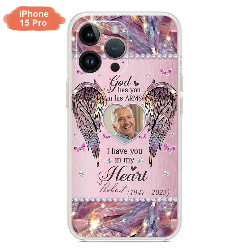 Custom Personalized Memorial Phone Case - Memorial Gift Idea For Family - Case For iPhone/Samsung - God Has You In His Arms