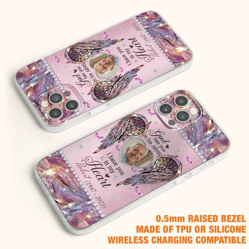 Custom Personalized Memorial Phone Case - Memorial Gift Idea For Family - Case For iPhone/Samsung - God Has You In His Arms