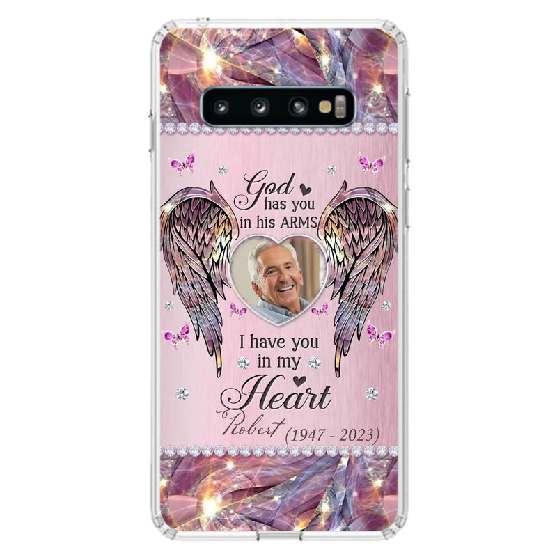 Custom Personalized Memorial Phone Case - Memorial Gift Idea For Family - Case For iPhone/Samsung - God Has You In His Arms
