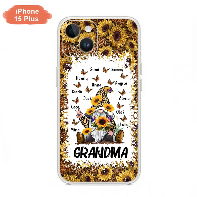 Personalized Sunflower Grandma Phone Case - Gift Idea For Grandma - Up to 12 Kids - Case For iPhone/Samsung