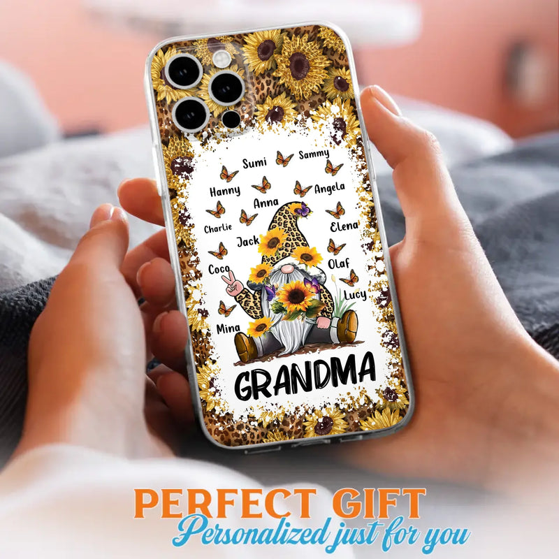 Personalized Sunflower Grandma Phone Case - Gift Idea For Grandma - Up to 12 Kids - Case For iPhone/Samsung