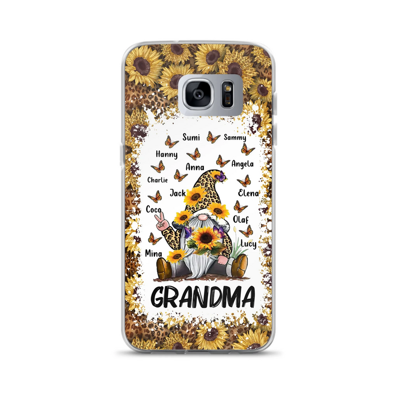 Personalized Sunflower Grandma Phone Case - Gift Idea For Grandma - Up to 12 Kids - Case For iPhone/Samsung