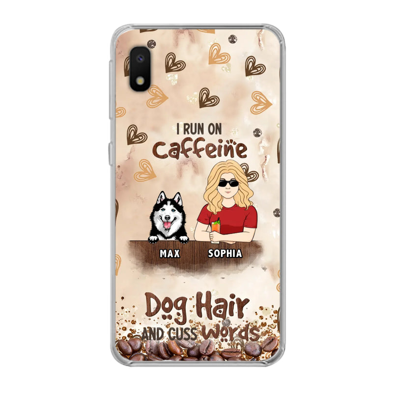 Personalized Pet Phone Case - Gift Idea For Dog/Cat/Horse Lovers - I Run On Caffeine Dog Hair And Cuss Words - Case For iPhone/Samsung