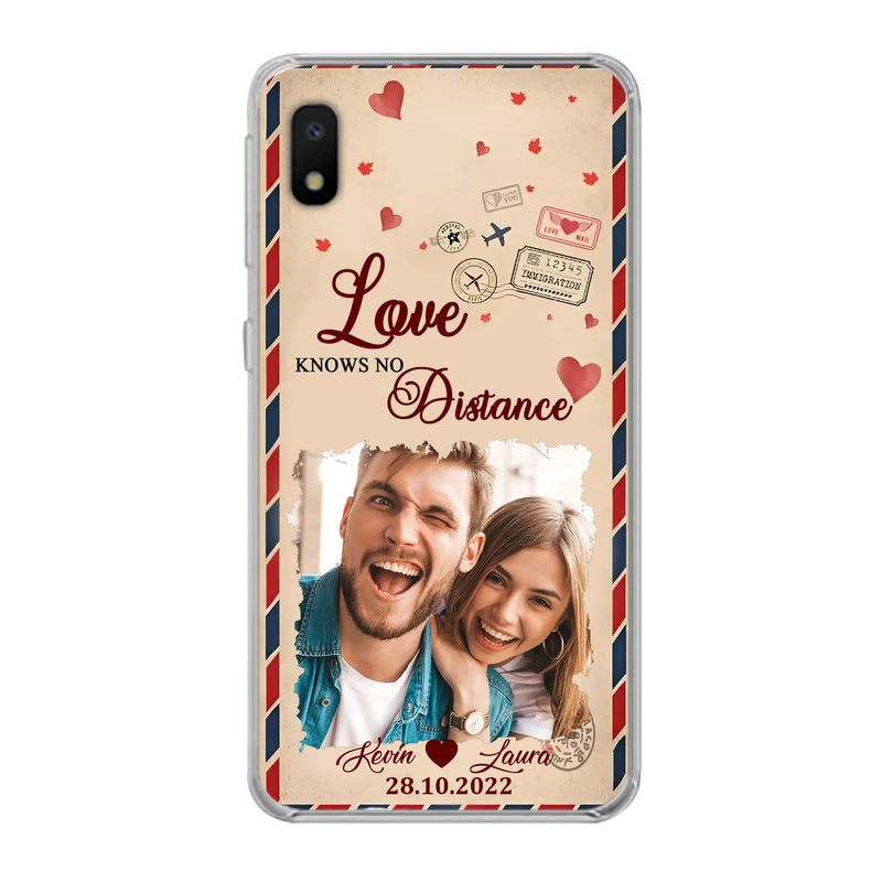 Custom Personalized Couple Phone Case - Gift Idea For Couple/ Valentines Day - Upload Photo - Love Knows No Distance - Case For iPhone/ Samsung