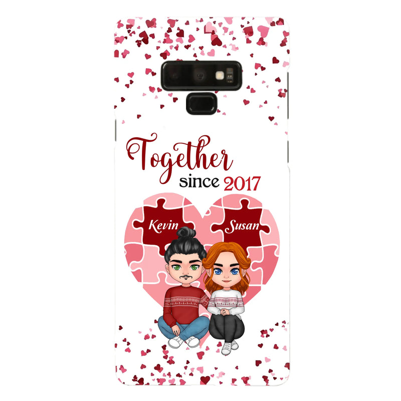 Custom Personalized Couple Phone Case - Gift Idea For Couple/Valentines Day - Together Since 2017 - Case For iPhone/Samsung