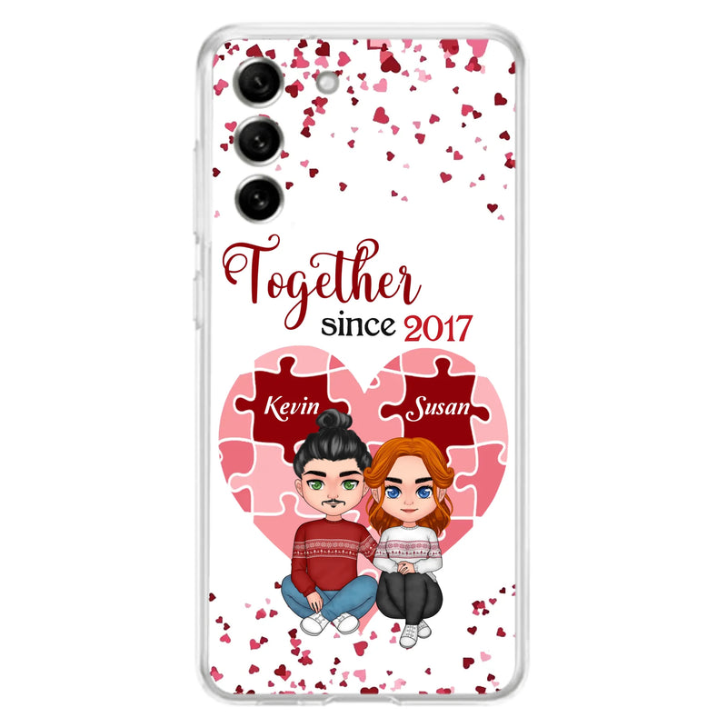 Custom Personalized Couple Phone Case - Gift Idea For Couple/Valentines Day - Together Since 2017 - Case For iPhone/Samsung