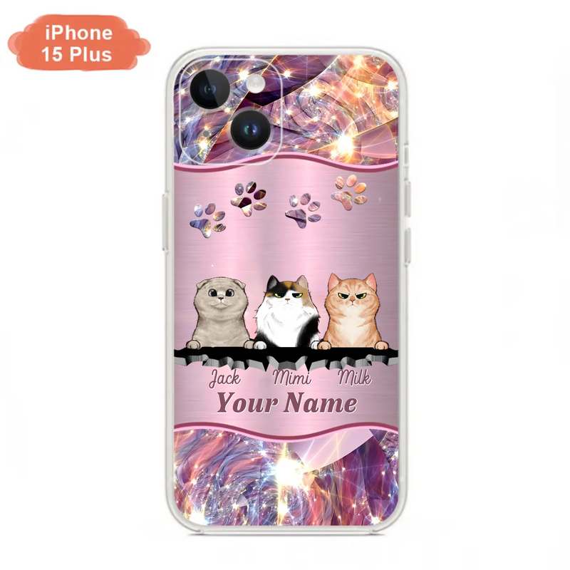 Custom Personalized Cats Phone Case - Gift Idea For Cat Lover - Up to 3  Cats - Cases For iPhone/Samsung