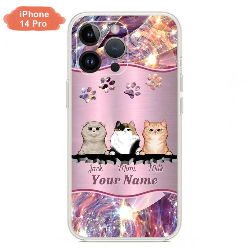 Custom Personalized Cats Phone Case - Gift Idea For Cat Lover - Up to 3  Cats - Cases For iPhone/Samsung