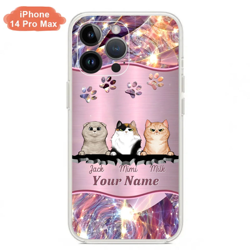 Custom Personalized Cats Phone Case - Gift Idea For Cat Lover - Up to 3  Cats - Cases For iPhone/Samsung