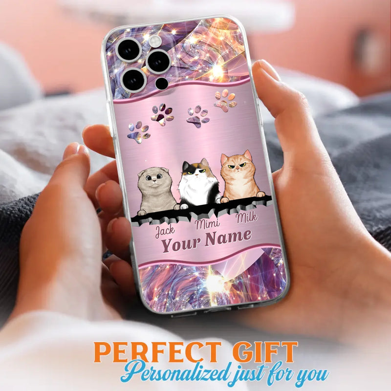 Custom Personalized Cats Phone Case - Gift Idea For Cat Lover - Up to 3  Cats - Cases For iPhone/Samsung