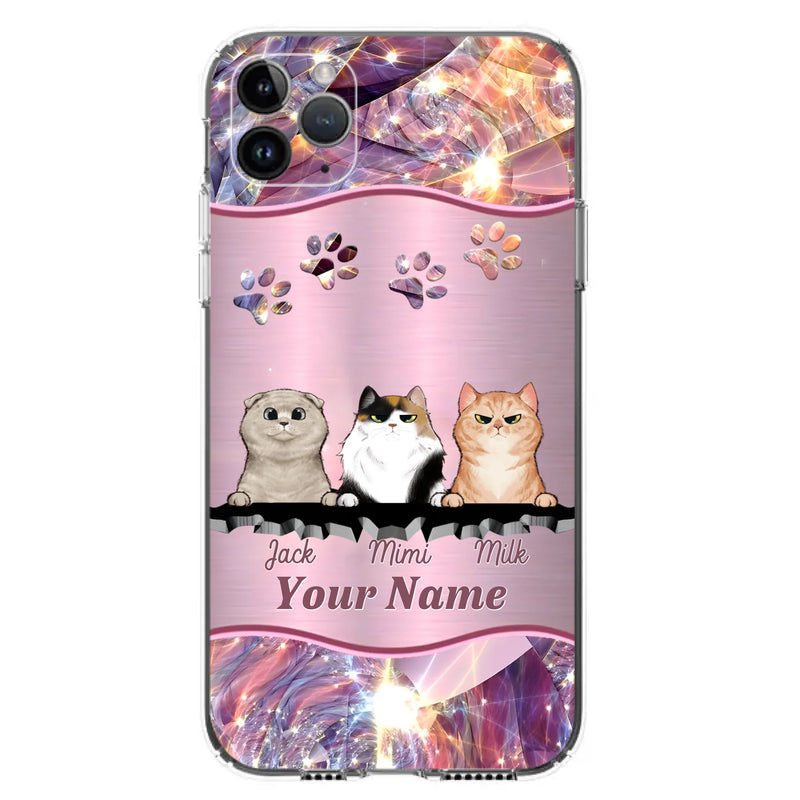 Custom Personalized Cats Phone Case - Gift Idea For Cat Lover - Up to 3  Cats - Cases For iPhone/Samsung