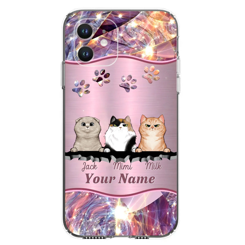 Custom Personalized Cats Phone Case - Gift Idea For Cat Lover - Up to 3  Cats - Cases For iPhone/Samsung