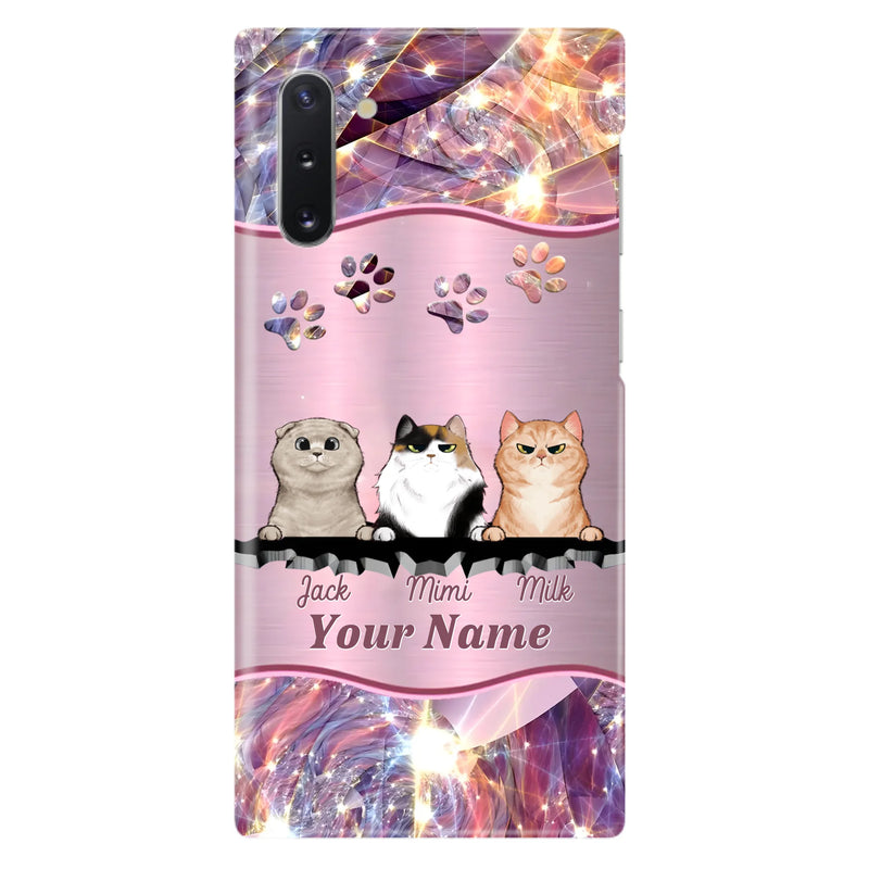Custom Personalized Cats Phone Case - Gift Idea For Cat Lover - Up to 3  Cats - Cases For iPhone/Samsung