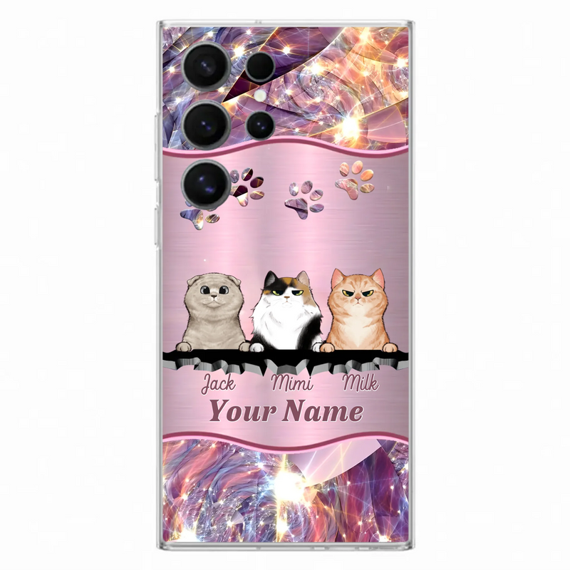 Custom Personalized Cats Phone Case - Gift Idea For Cat Lover - Up to 3  Cats - Cases For iPhone/Samsung