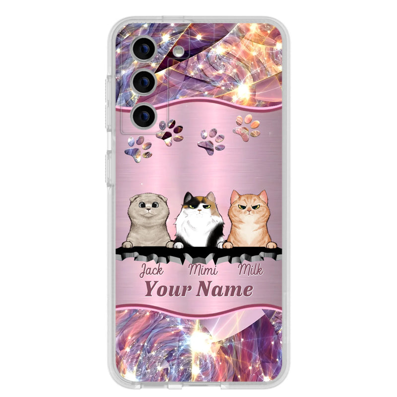Custom Personalized Cats Phone Case - Gift Idea For Cat Lover - Up to 3  Cats - Cases For iPhone/Samsung