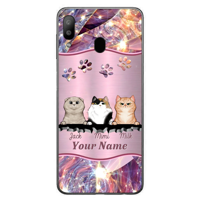 Custom Personalized Cats Phone Case - Gift Idea For Cat Lover - Up to 3  Cats - Cases For iPhone/Samsung