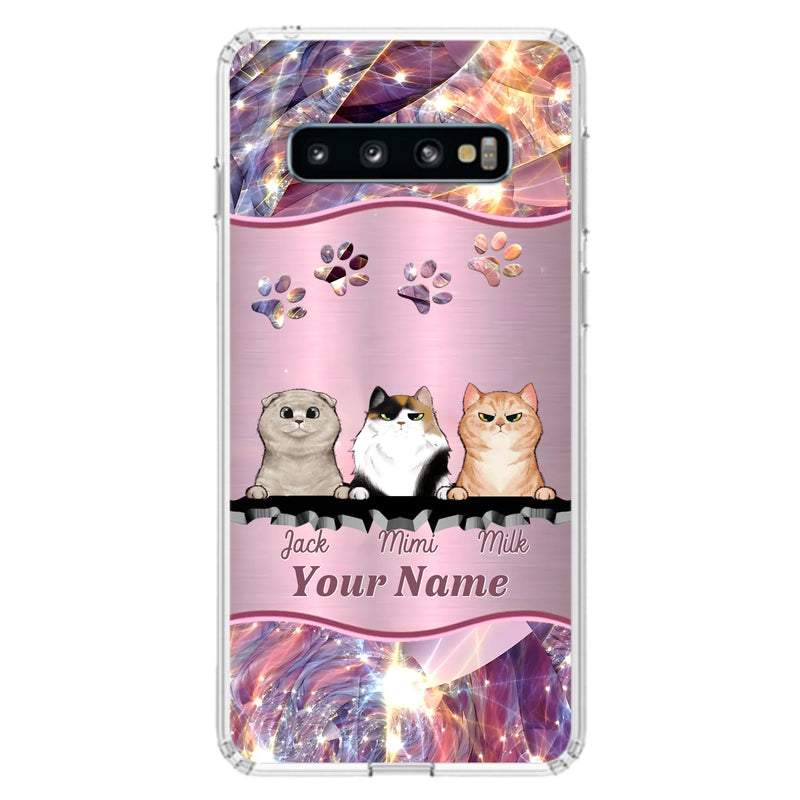 Custom Personalized Cats Phone Case - Gift Idea For Cat Lover - Up to 3  Cats - Cases For iPhone/Samsung