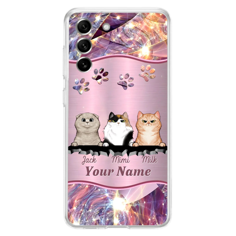 Custom Personalized Cats Phone Case - Gift Idea For Cat Lover - Up to 3  Cats - Cases For iPhone/Samsung