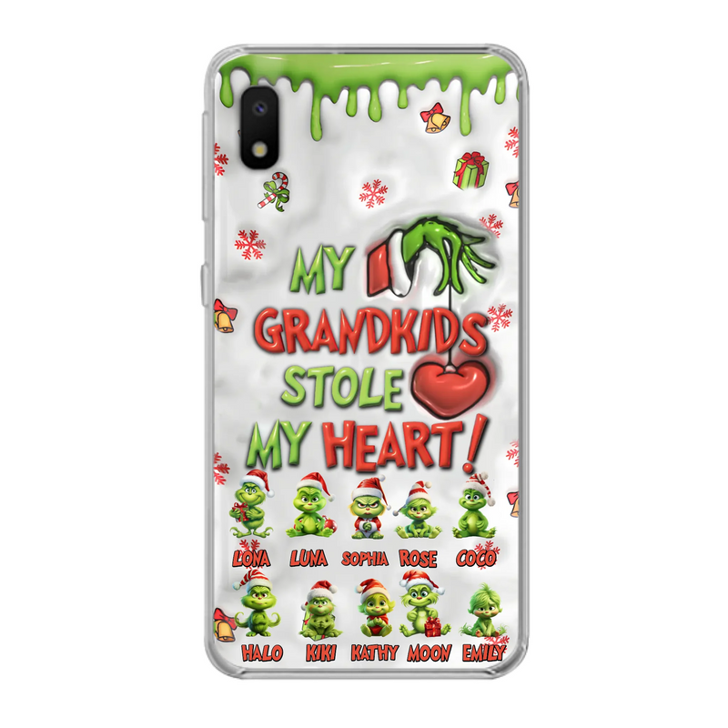 Custom Personalized Christmas Mama Grandkid Phone Case - Gift Idea For Grandkids - Upto 10 Kids - My Grandkids Stole My Heart - Case For iPhone/Samsung