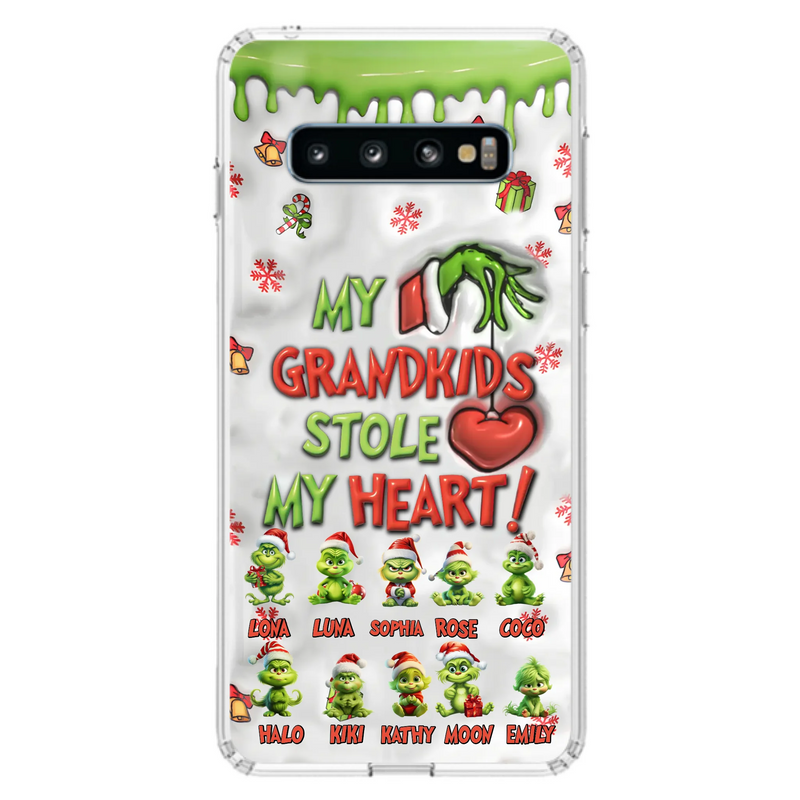 Custom Personalized Christmas Mama Grandkid Phone Case - Gift Idea For Grandkids - Upto 10 Kids - My Grandkids Stole My Heart - Case For iPhone/Samsung
