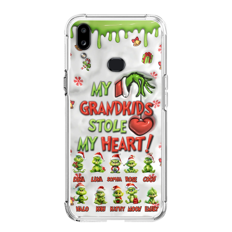 Custom Personalized Christmas Mama Grandkid Phone Case - Gift Idea For Grandkids - Upto 10 Kids - My Grandkids Stole My Heart - Case For iPhone/Samsung