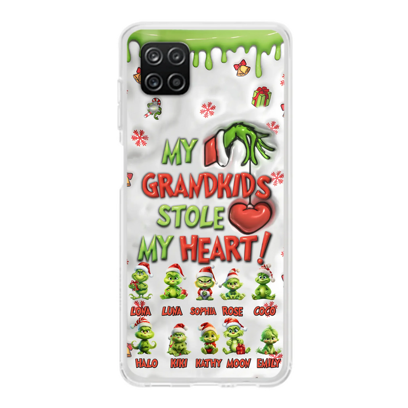 Custom Personalized Christmas Mama Grandkid Phone Case - Gift Idea For Grandkids - Upto 10 Kids - My Grandkids Stole My Heart - Case For iPhone/Samsung