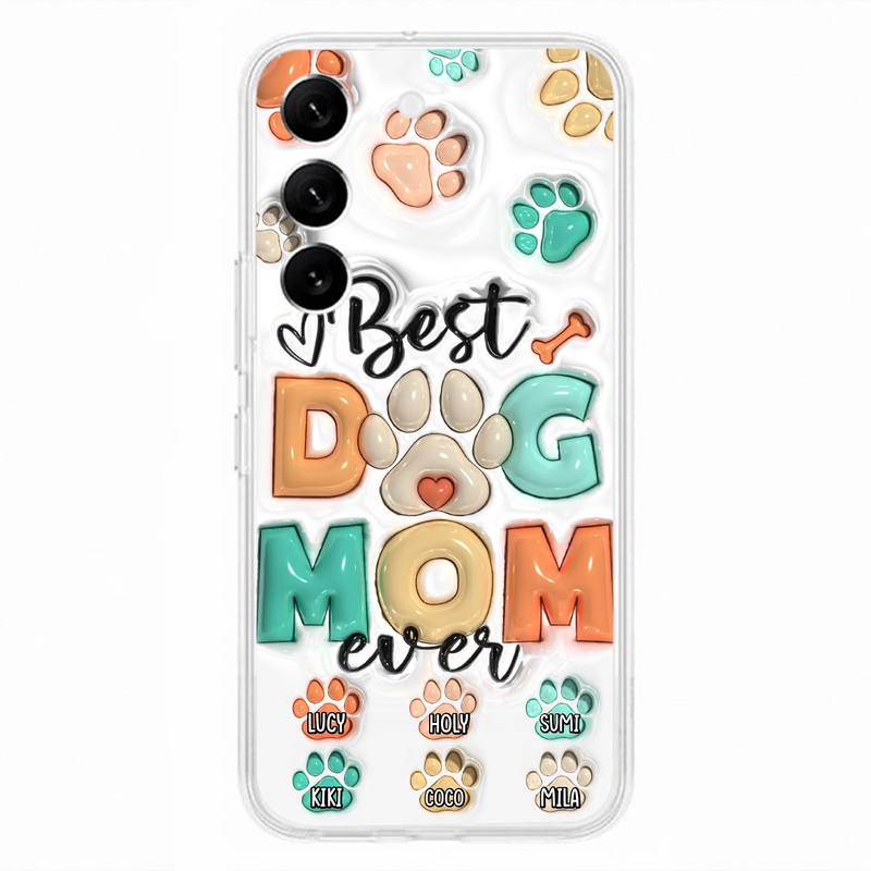 Personalized Dog Mom/Dad Phone Case - Gift Idea For Dog Owners/Lovers - Upto 6 Paws - Best Dog Mom Ever - Case For iPhone/Samsung