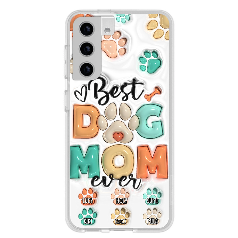 Personalized Dog Mom/Dad Phone Case - Gift Idea For Dog Owners/Lovers - Upto 6 Paws - Best Dog Mom Ever - Case For iPhone/Samsung