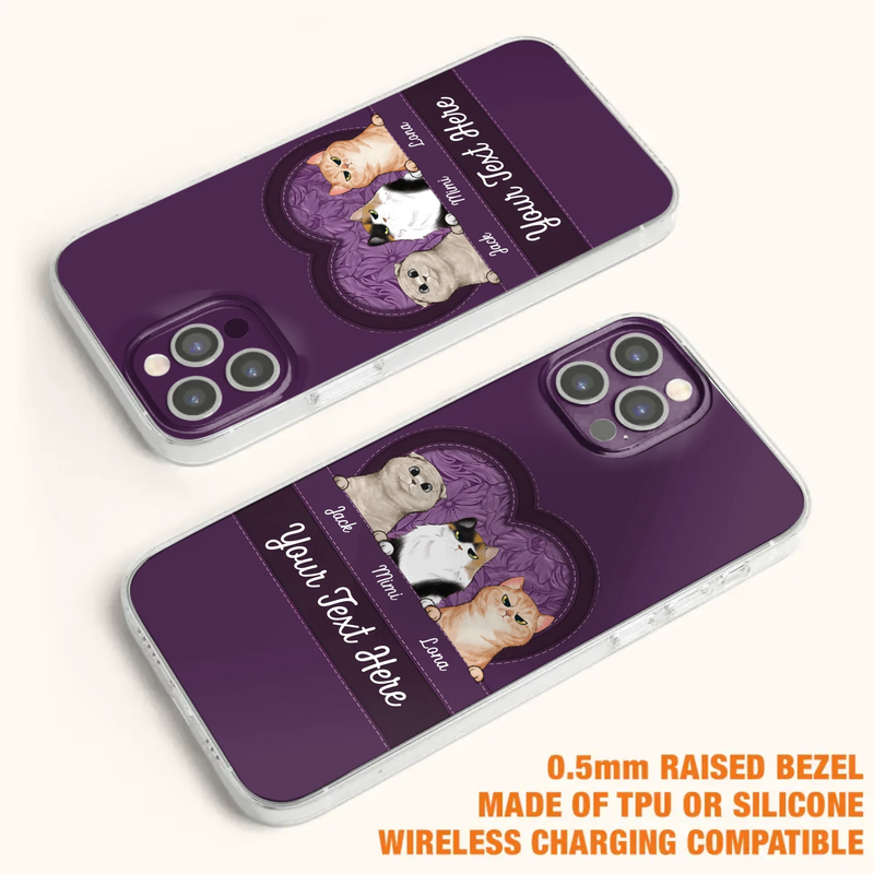 Custom Personalized Cat Phone Case For iPhone And Samsung - Gift Idea For Cat Lover - Up to 3  Cats  - Cat In Heart