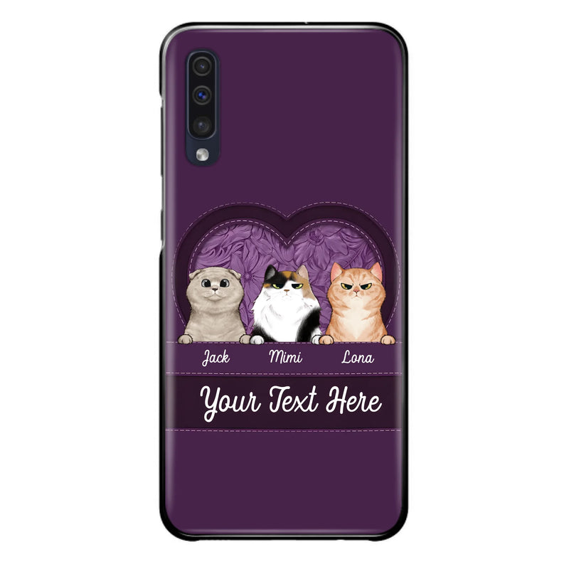 Custom Personalized Cat Phone Case For iPhone And Samsung - Gift Idea For Cat Lover - Up to 3  Cats  - Cat In Heart
