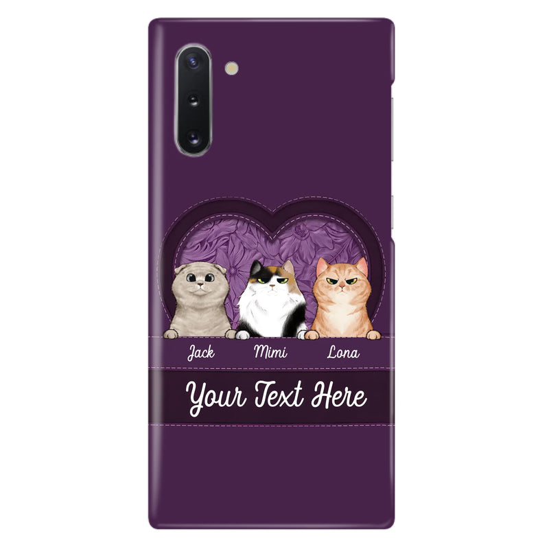 Custom Personalized Cat Phone Case For iPhone And Samsung - Gift Idea For Cat Lover - Up to 3  Cats  - Cat In Heart