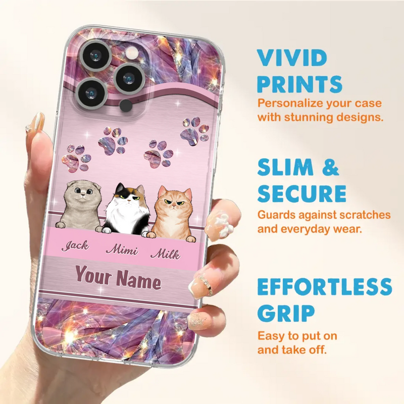 Custom Personalized Cat Phone Case For iPhone And Samsung - Gift Idea For Cat Lover - Up to 3  Cats
