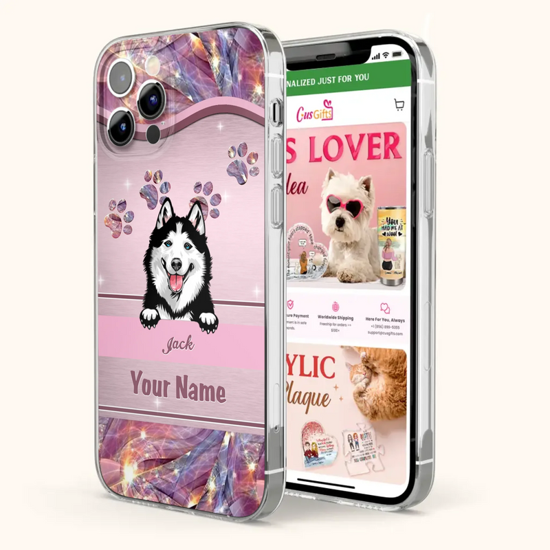 Custom Personalized Dog Phone Case For iPhone And Samsung - Gift Idea For Dog Lover - Up to 3 Dogs