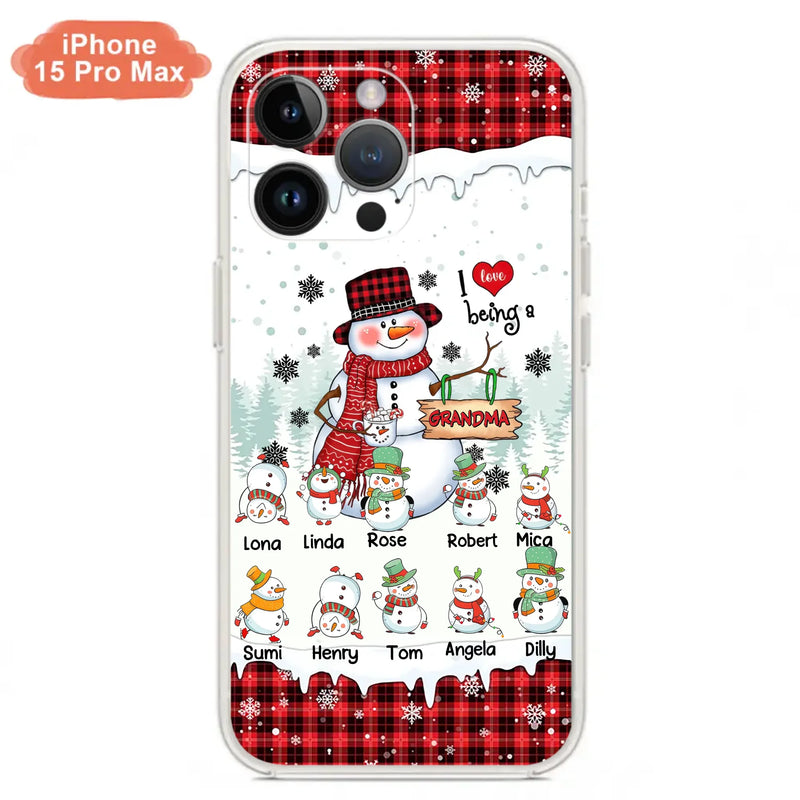 Personalized Snowman Christmas Grandma Phone Case - Christmas Gift Idea For Grandma - Up to 10 Kids - Case For iPhone/Samsung