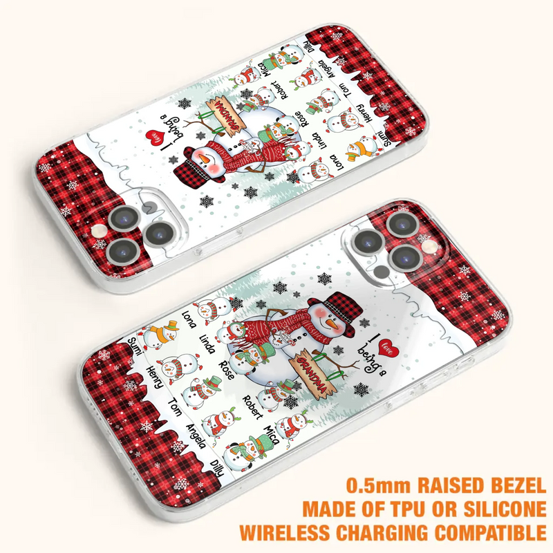 Personalized Snowman Christmas Grandma Phone Case - Christmas Gift Idea For Grandma - Up to 10 Kids - Case For iPhone/Samsung