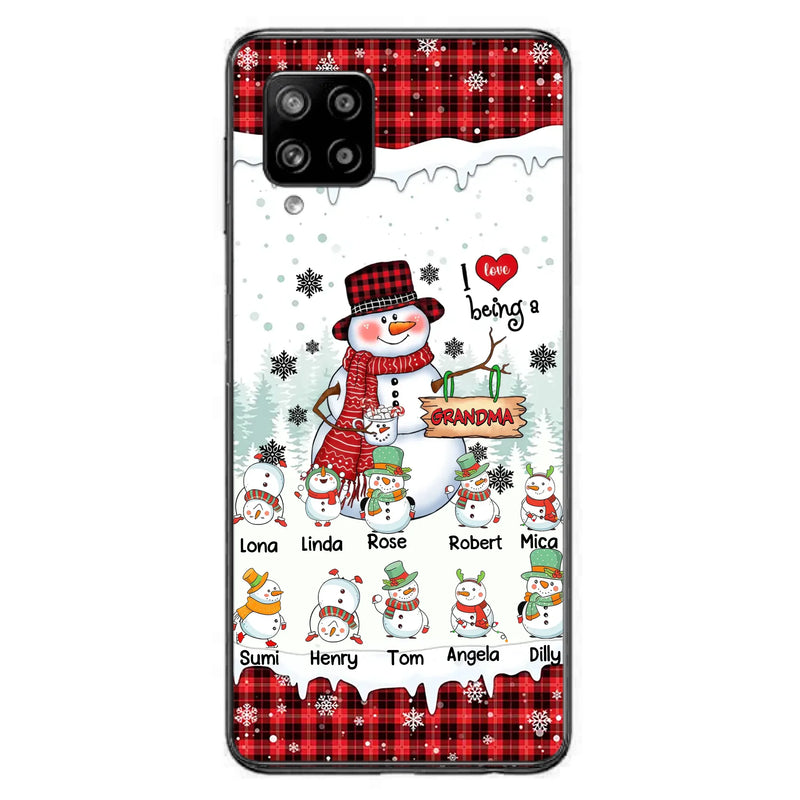 Personalized Snowman Christmas Grandma Phone Case - Christmas Gift Idea For Grandma - Up to 10 Kids - Case For iPhone/Samsung