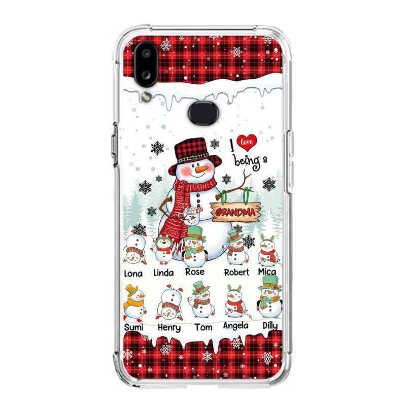 Personalized Snowman Christmas Grandma Phone Case - Christmas Gift Idea For Grandma - Up to 10 Kids - Case For iPhone/Samsung