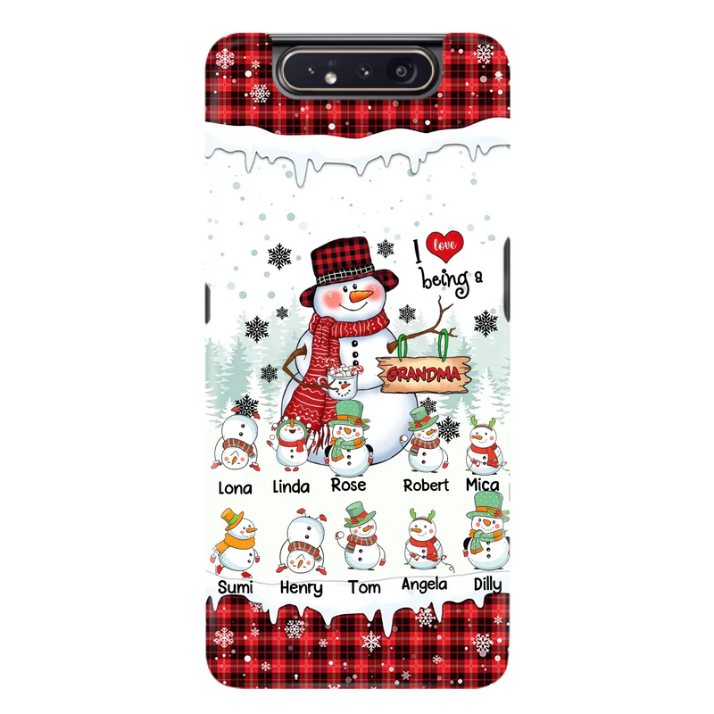 Personalized Snowman Christmas Grandma Phone Case - Christmas Gift Idea For Grandma - Up to 10 Kids - Case For iPhone/Samsung