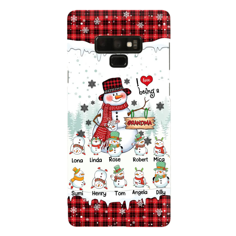 Personalized Snowman Christmas Grandma Phone Case - Christmas Gift Idea For Grandma - Up to 10 Kids - Case For iPhone/Samsung