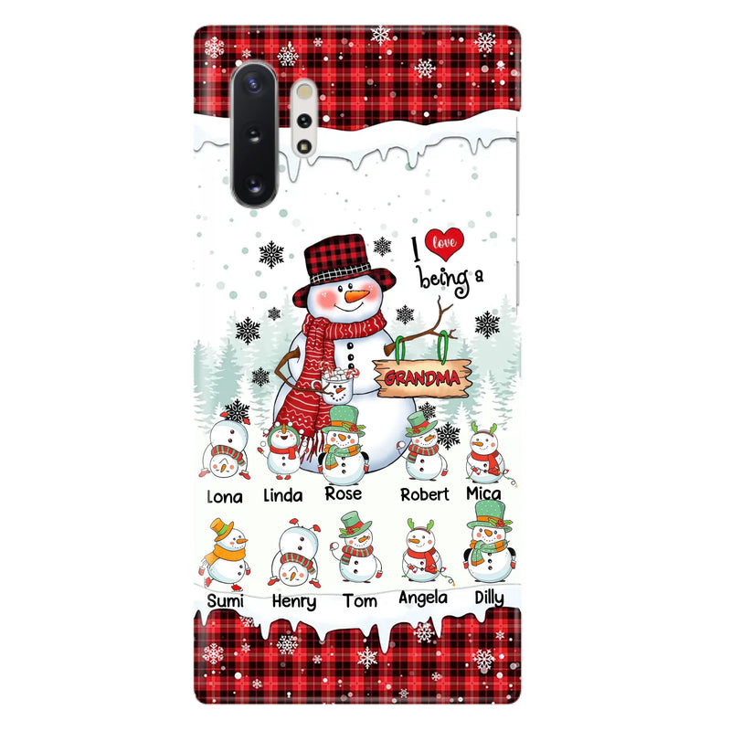 Personalized Snowman Christmas Grandma Phone Case - Christmas Gift Idea For Grandma - Up to 10 Kids - Case For iPhone/Samsung