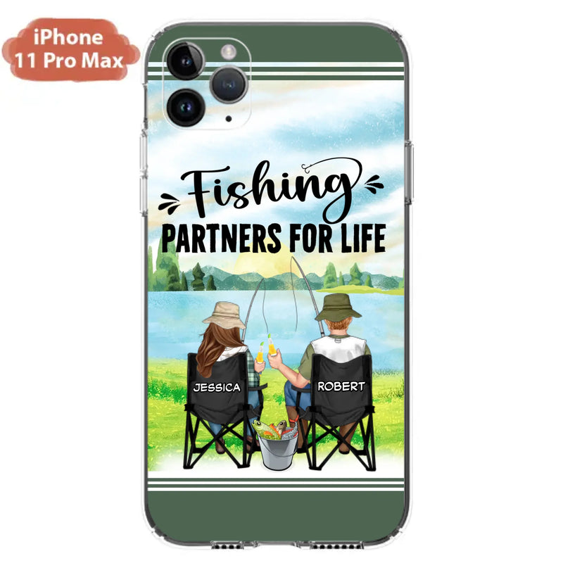 Custom Personalized Fishing Couple Phone Case - Gift Idea for Couple - Fishing Partners For Life - Case For iPhone/Samsung