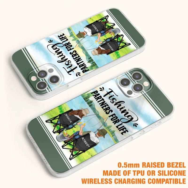 Custom Personalized Fishing Couple Phone Case - Gift Idea for Couple - Fishing Partners For Life - Case For iPhone/Samsung