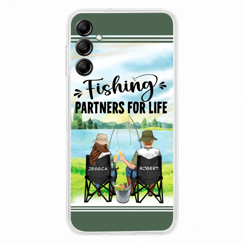 Custom Personalized Fishing Couple Phone Case - Gift Idea for Couple - Fishing Partners For Life - Case For iPhone/Samsung
