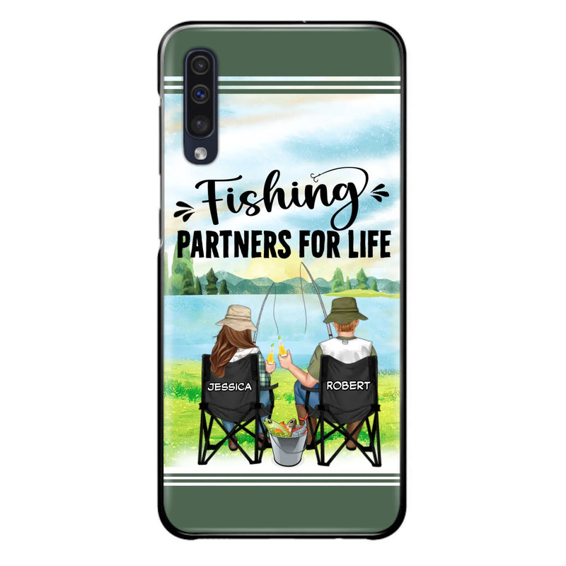Custom Personalized Fishing Couple Phone Case - Gift Idea for Couple - Fishing Partners For Life - Case For iPhone/Samsung